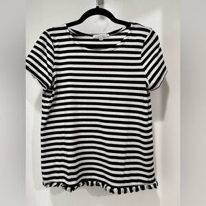 Green Envelope Black & White Striped Short-Sleeve Tee Medium
